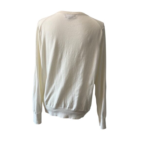 Lands End Womens Ivory Button-Down White Cardigan Sweater Size Large (14-16 ) - Picture 3 of 12